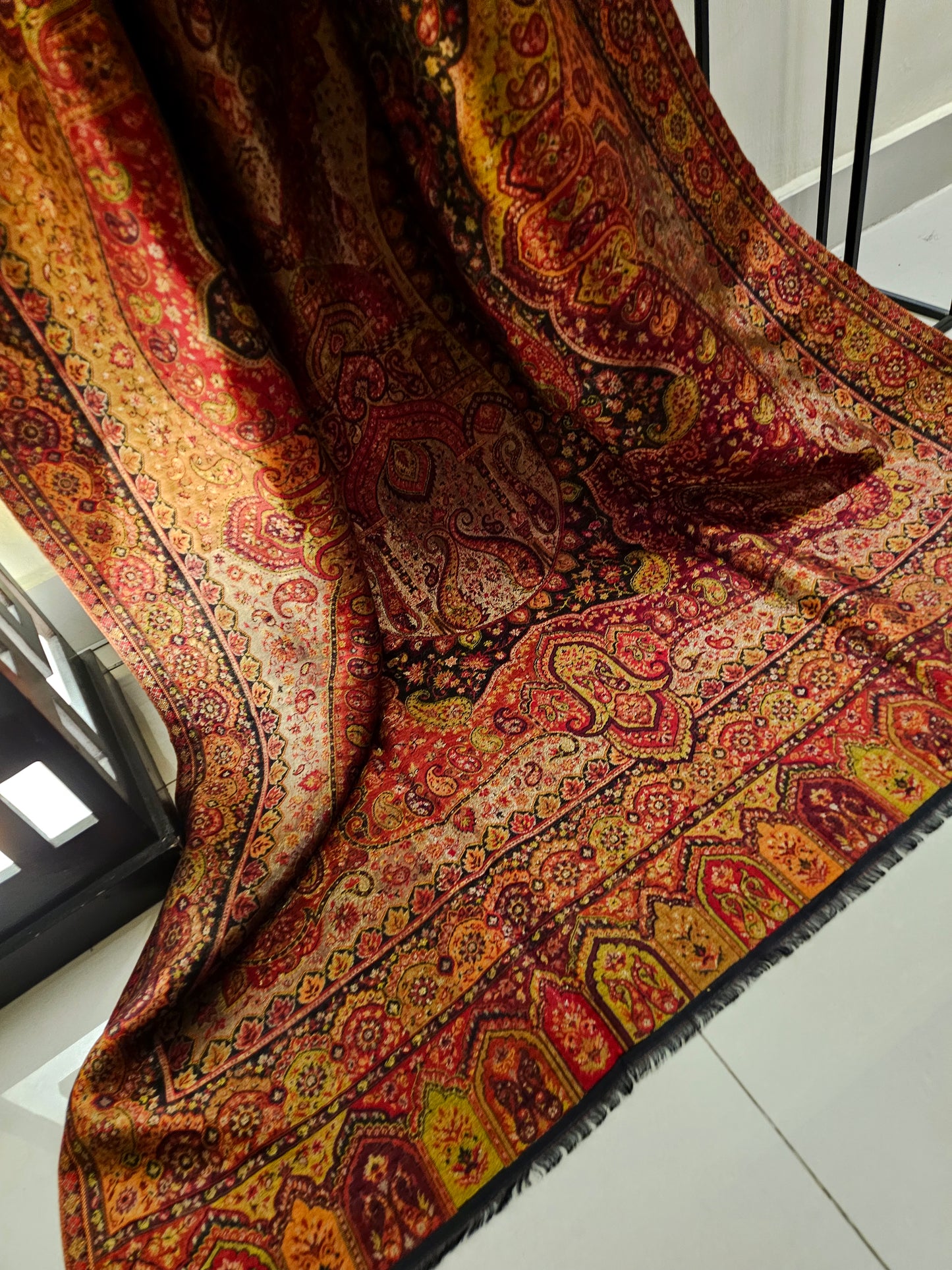 Reversible moonlight gandhara kaani shawl