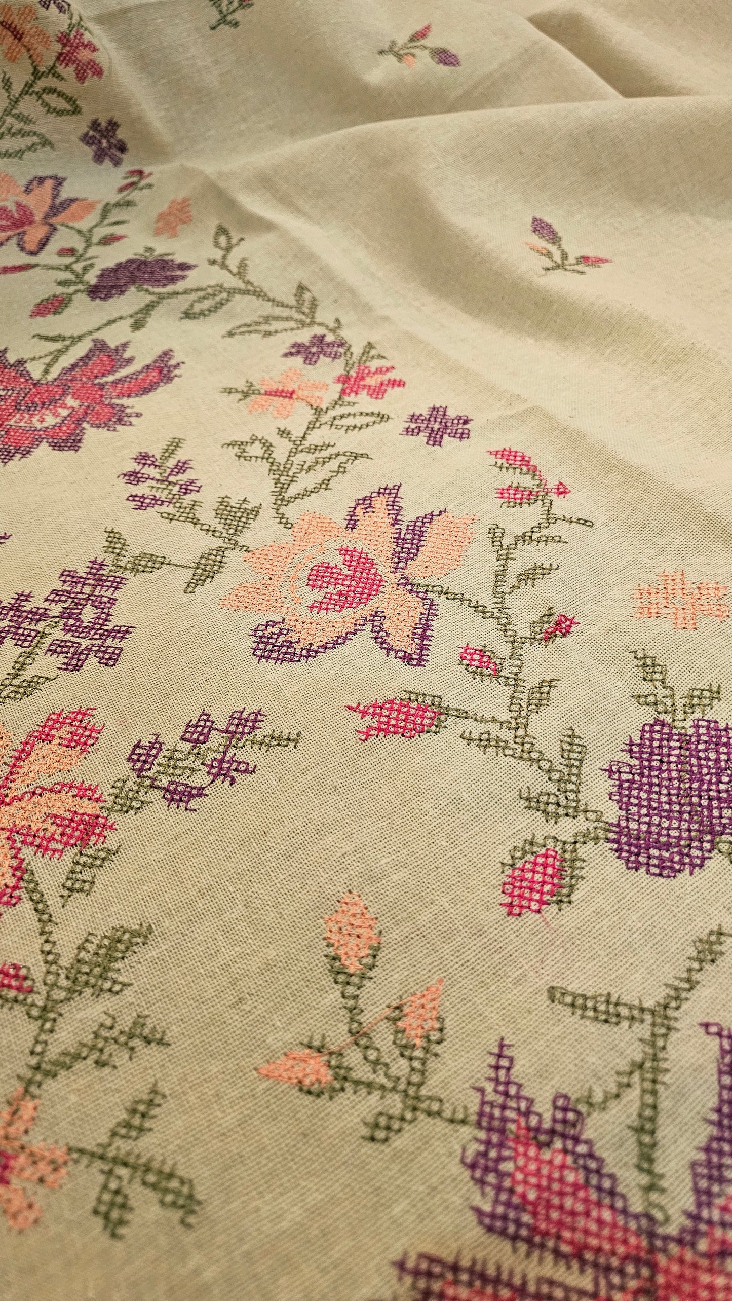 Embroidered three piece: Karandi khaddar