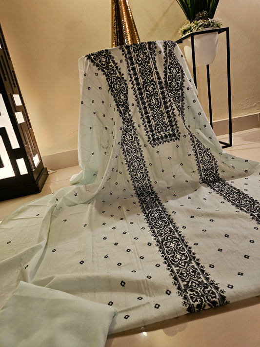 Lawn embroidered two piece