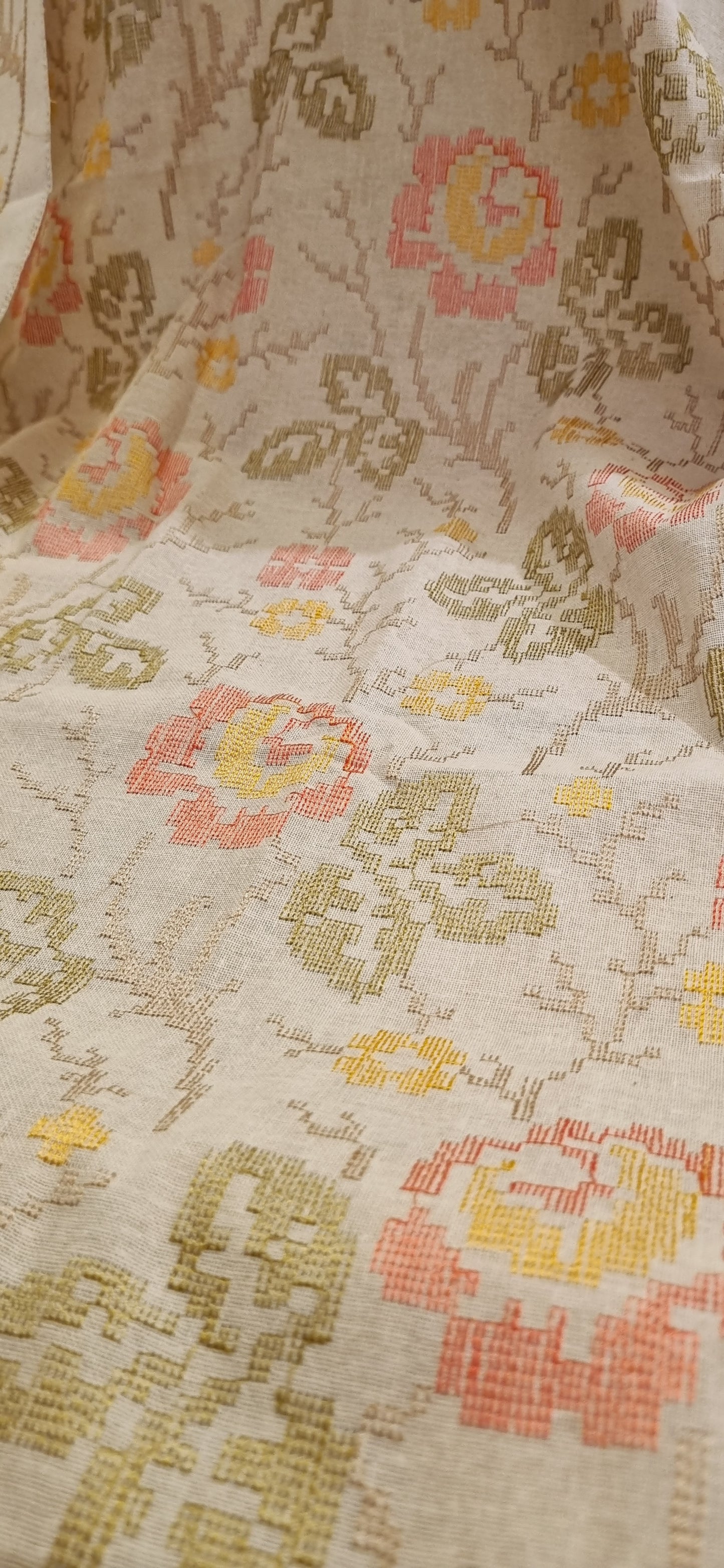 Khaddar karandi embroidered three piece suit