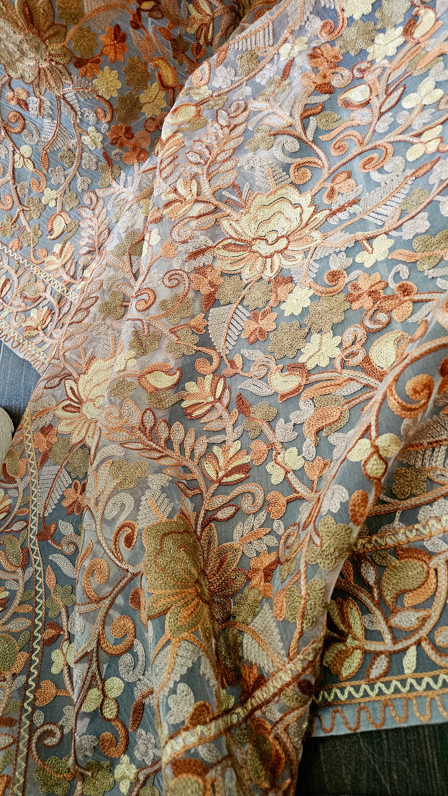 Net embroidered dupata
