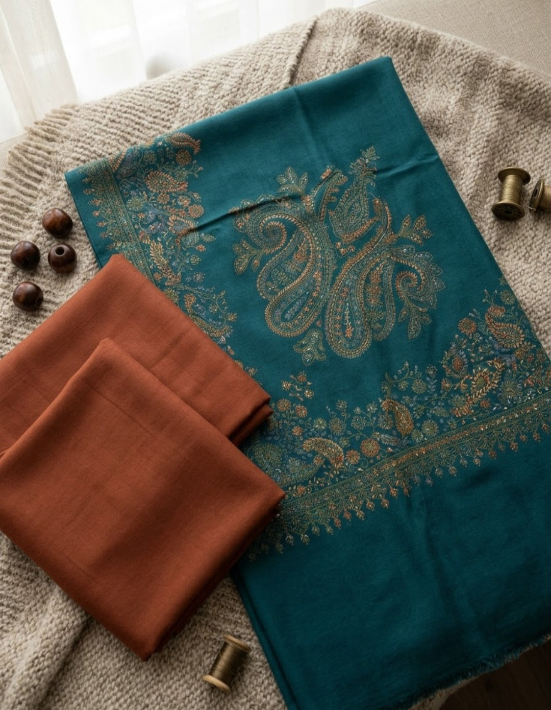 Embroidered suit: Pashmina