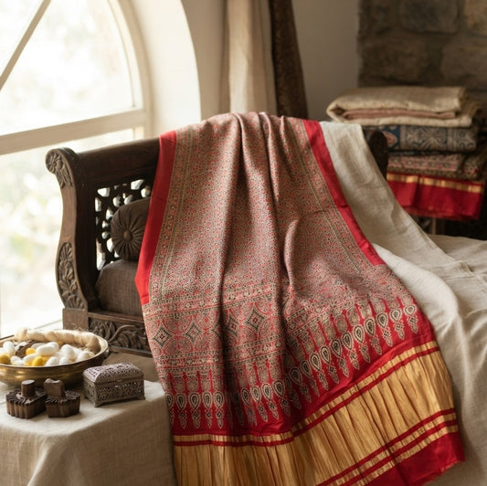 Ajrak duapta: monga silk