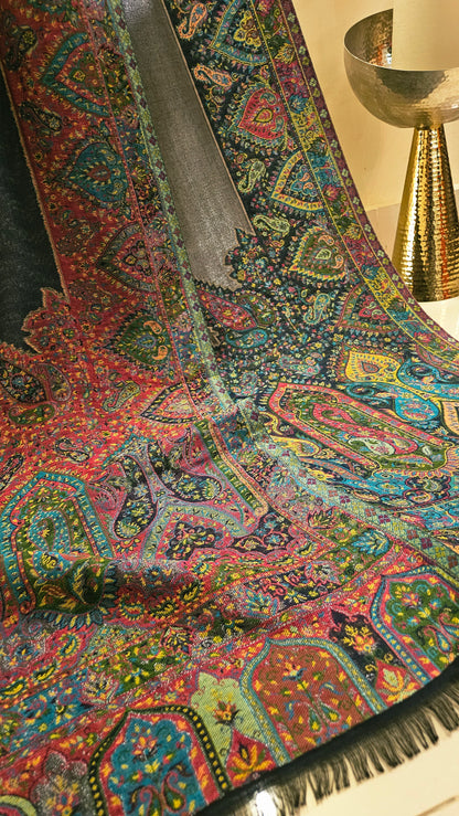 Reversible moonlight kaani: shawl