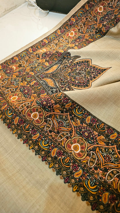 Papermachi embroidered: Pashmina
