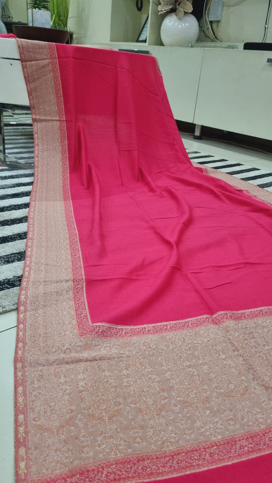 Pashmina shawl with zaree kaani border