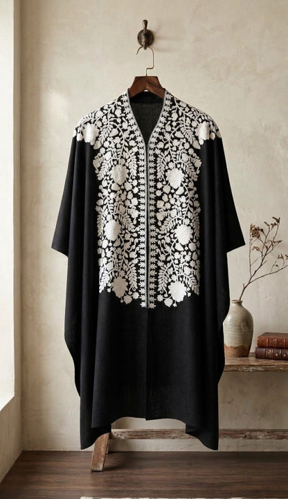 Embroidered cape shawl: Pashmina