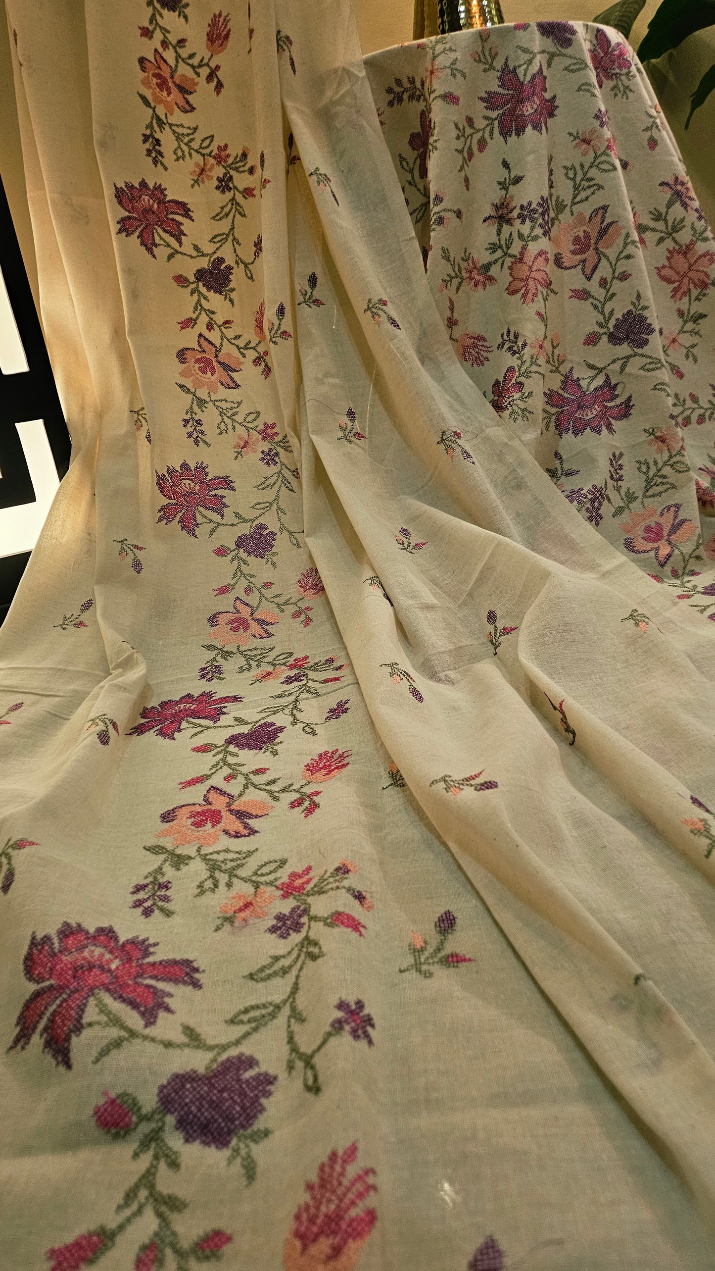 Embroidered three piece: Karandi khaddar
