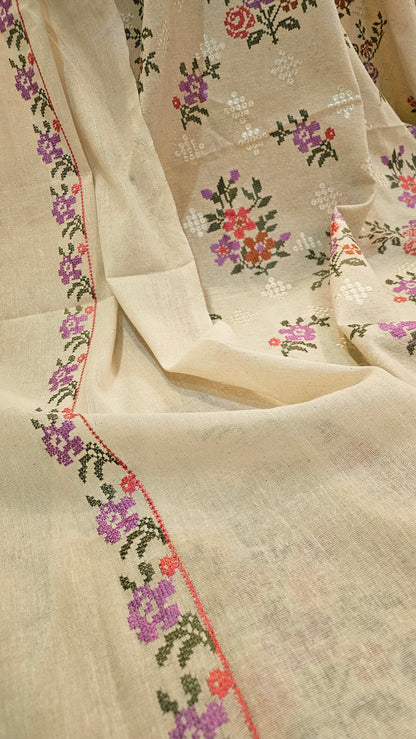 Embroidered three piece: Karandi khaddar