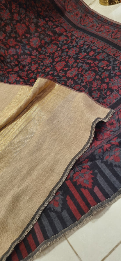 Reversible pashmina kaani shawls