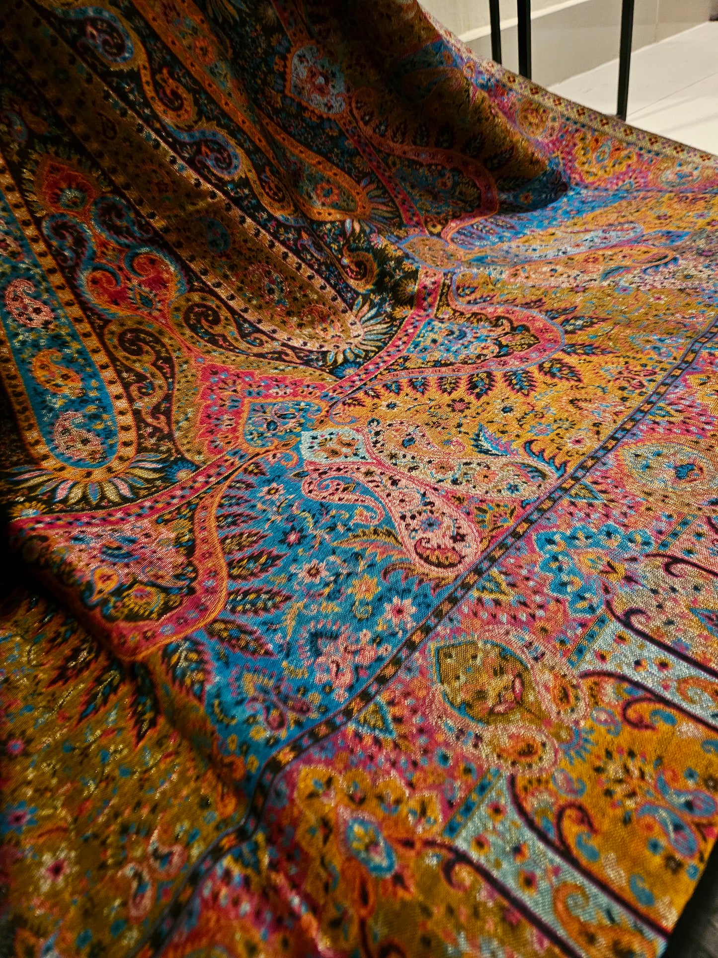 Reversible moonlight gandhara kaani shawl