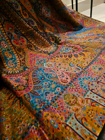 Reversible moonlight gandhara kaani shawl