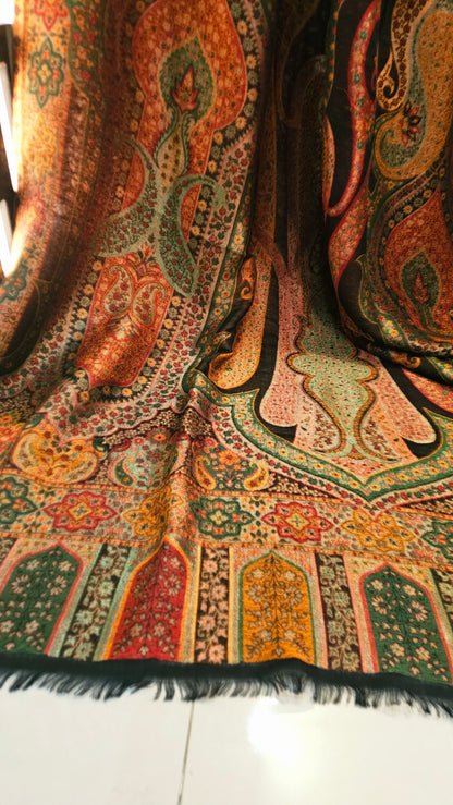 Reversible moonlight gandhara kaani shawl: Pashmina