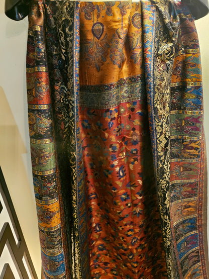 Silk kaani shawl with chantilly