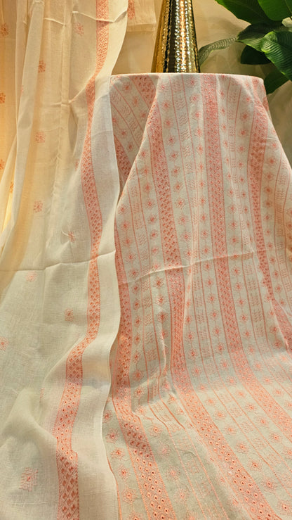 Embroidered three piece: Karandi khaddar