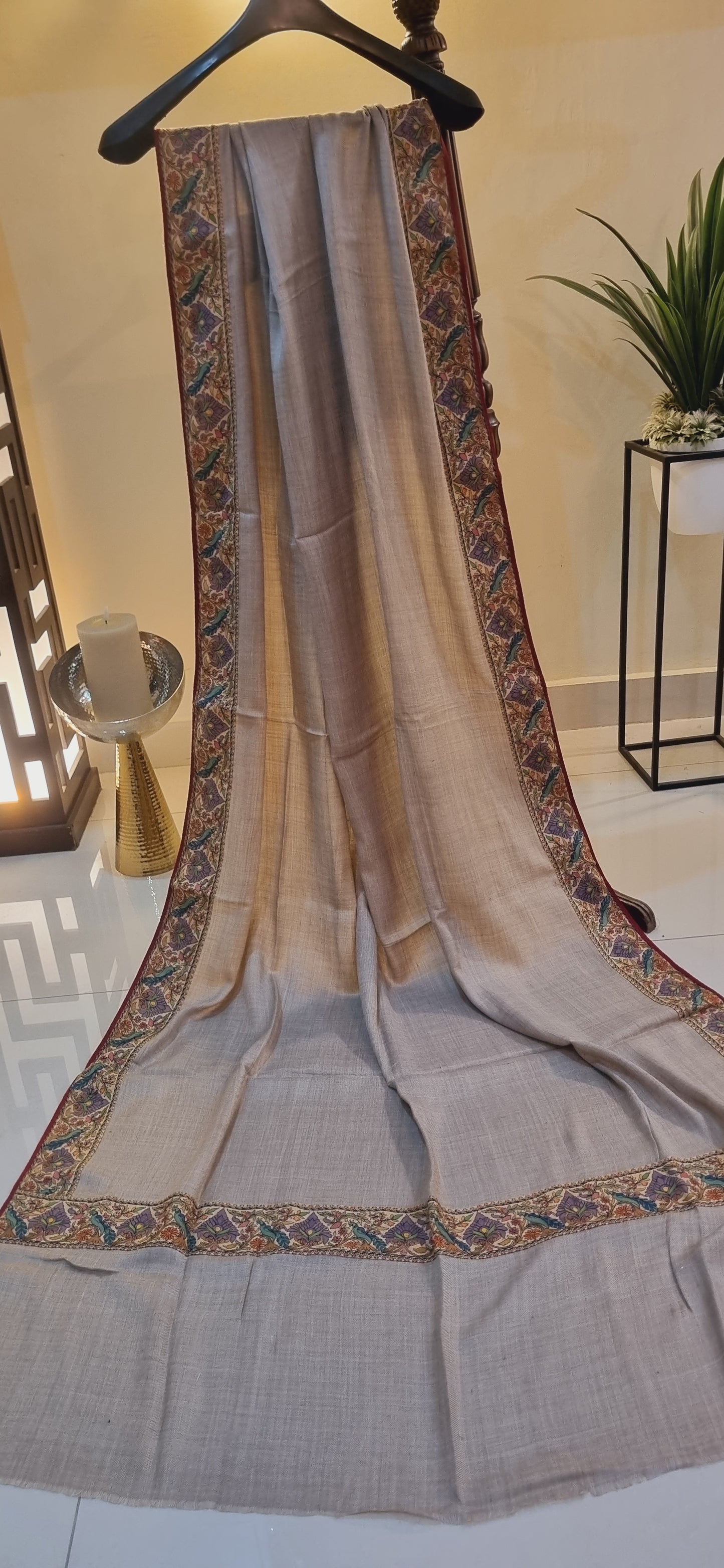 Kalamkar border Pashmina