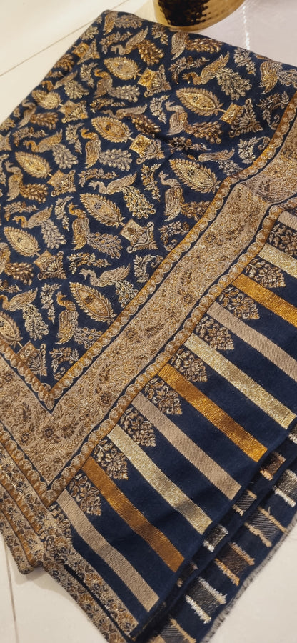 Peacock zaree kaani pashmina shawl