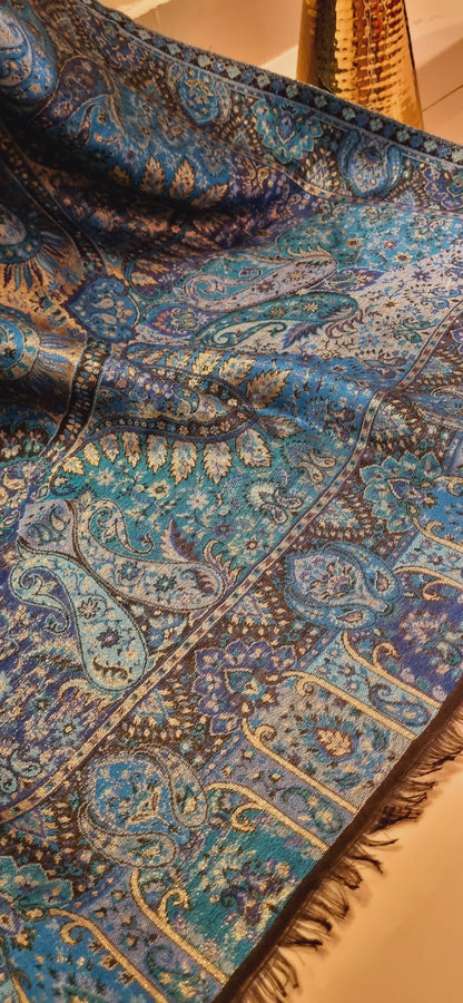 Reversible moonlight gandhara kaani shawl