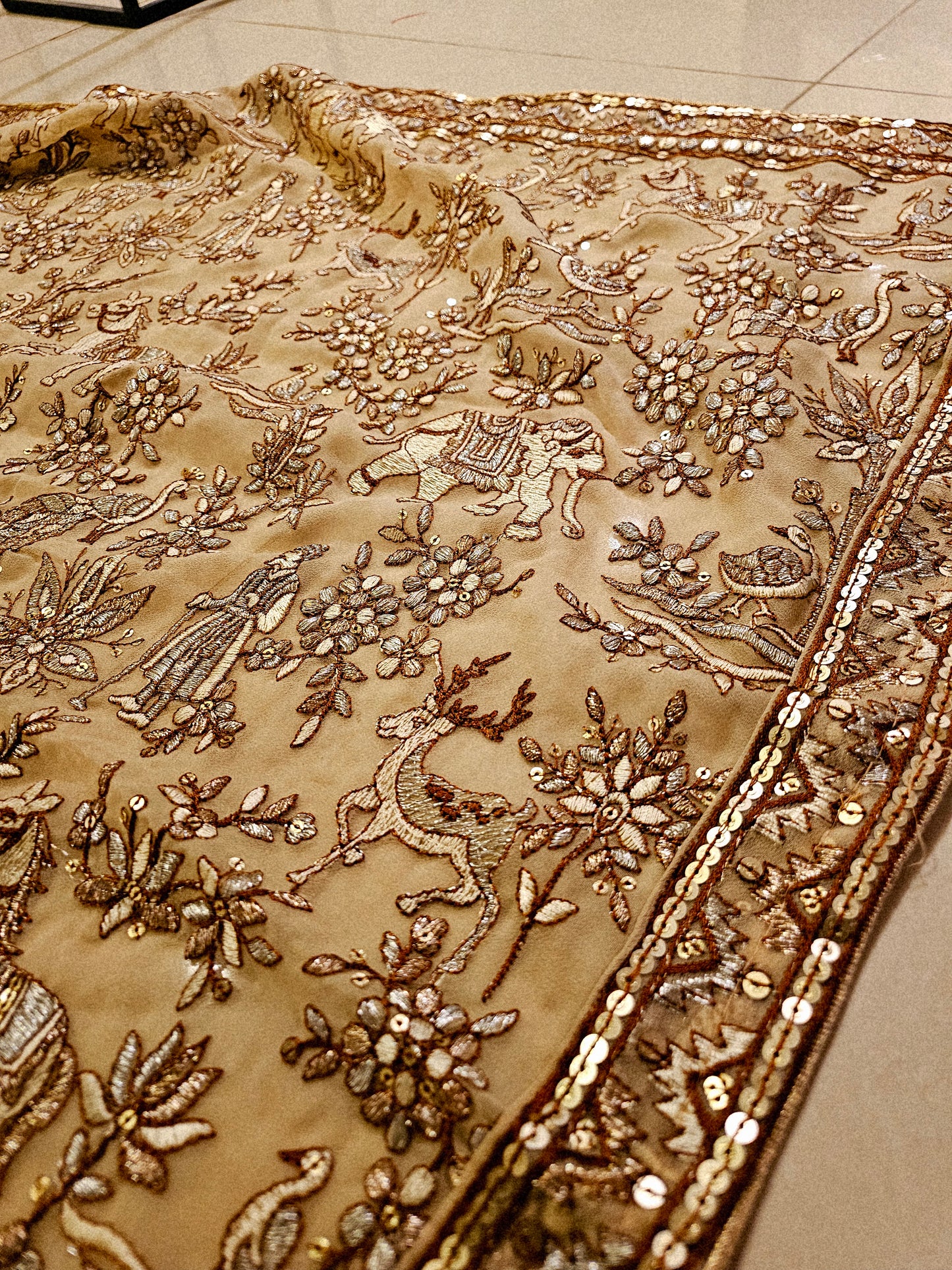 Embroidered georgete dupata