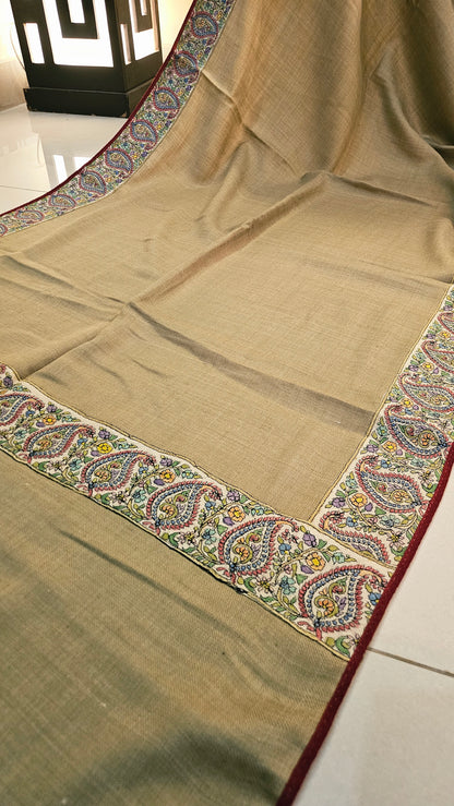 Kalamkar embroidered minishawl: pashmina