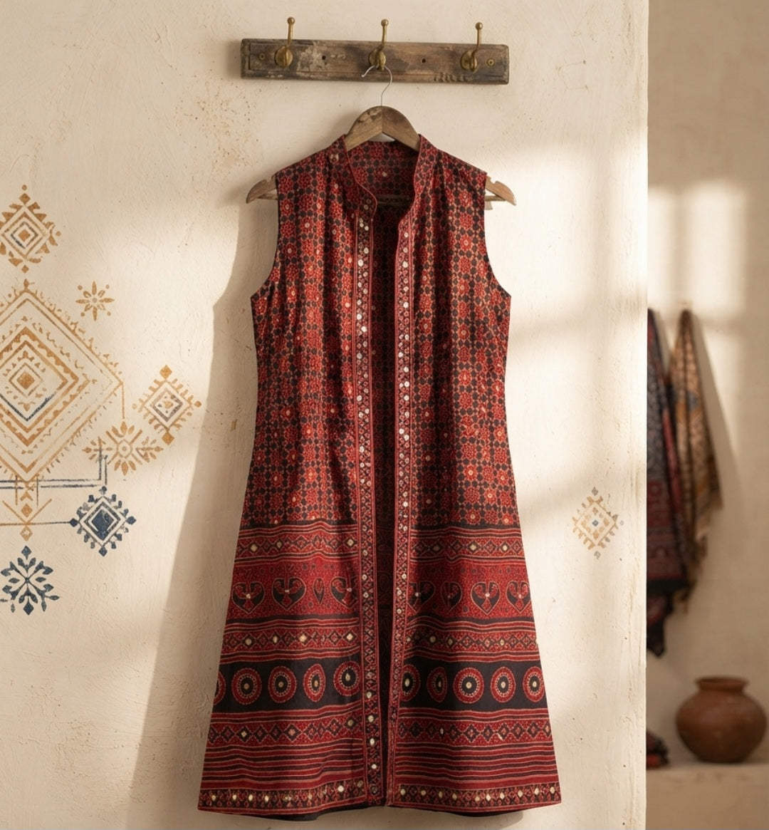 Ajrak jackets: cotton