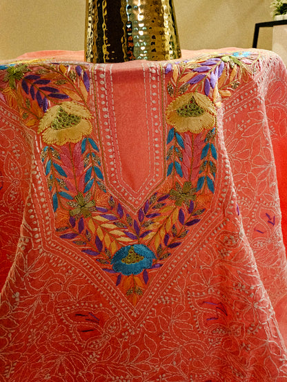 Parsai gara embroidered chikankari shirt