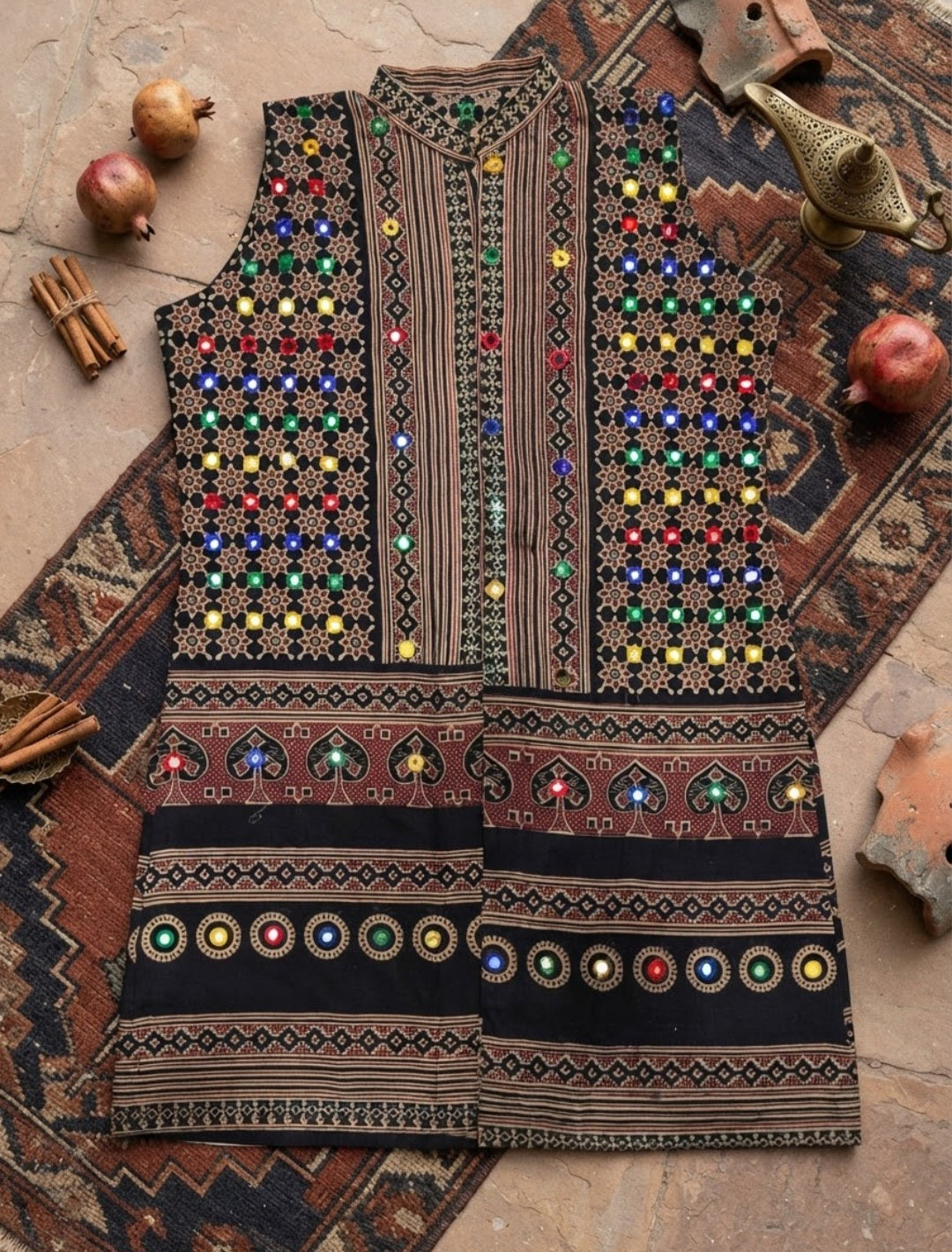 Ajrak jacket: cotton