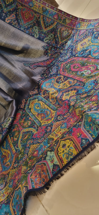 Reversible Moonlight kaani shawl