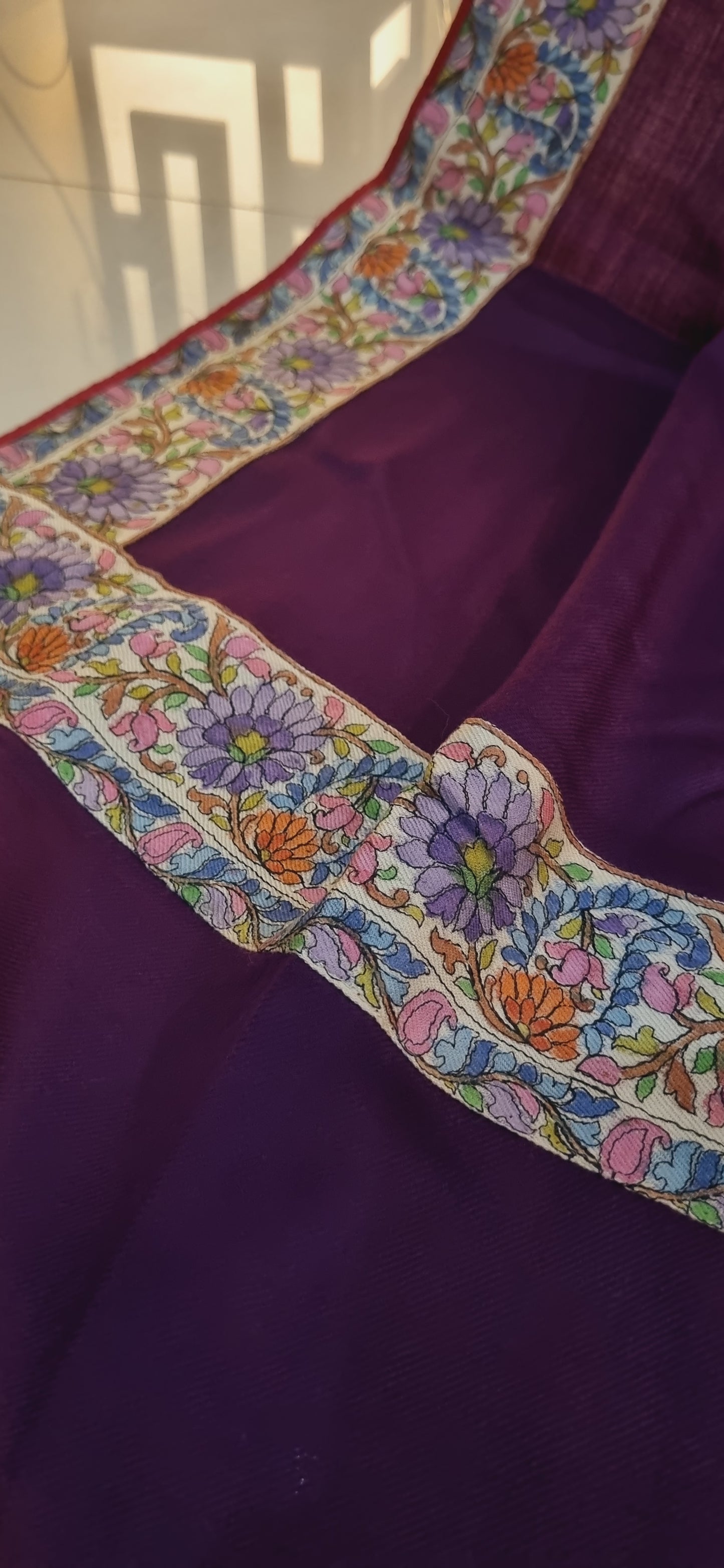 Kalamkar border Pashmina