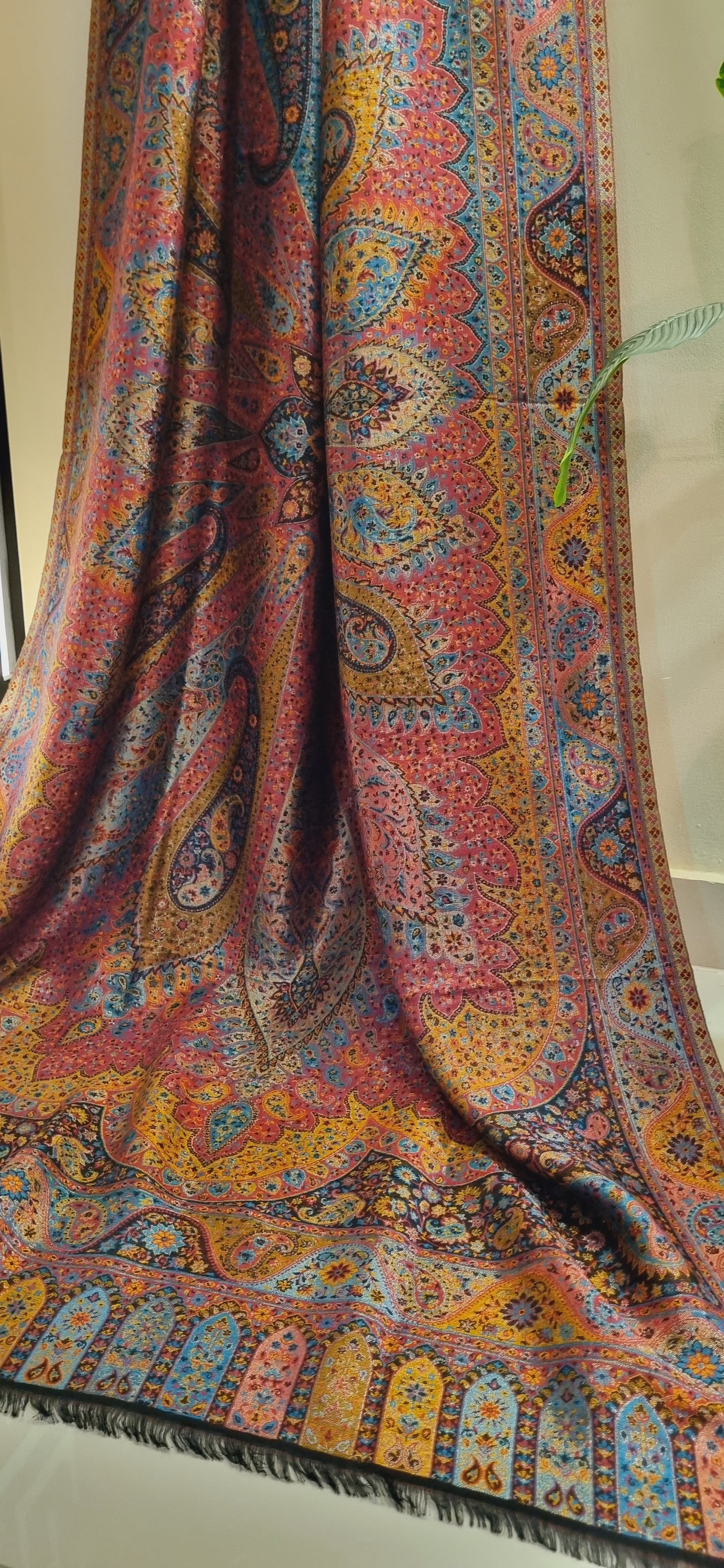 Reversible Moonlight gandhara kaani pashmina shawl