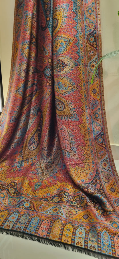 Reversible Moonlight gandhara kaani pashmina shawl