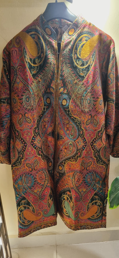 Silk kaani coat