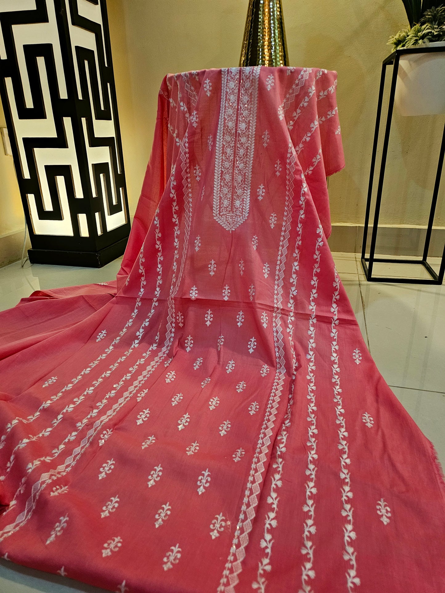 Lawn embroidered two piece