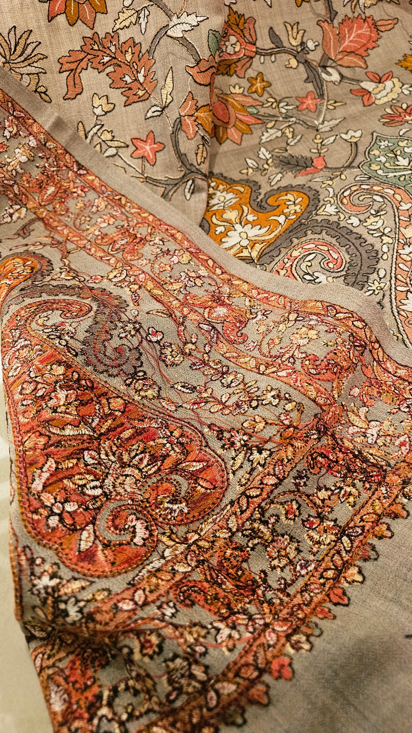 Papermachi embroidered shawl: toosh