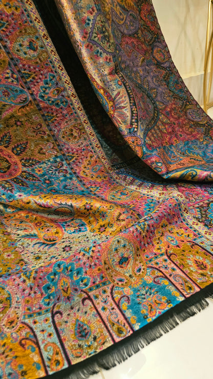 Reversible moonlight gandhara kaani shawl: Pashmina