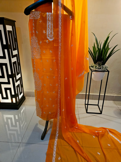 Lawn embroidered three piece