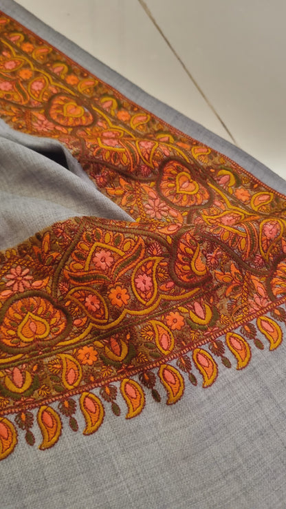 Papermachi embroidered pashmina shawl