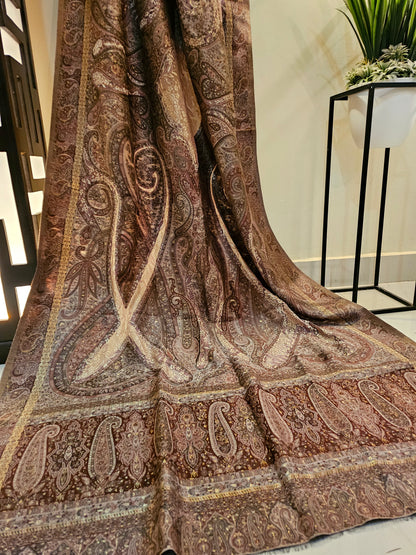 Silk kaani shawl with chantilly