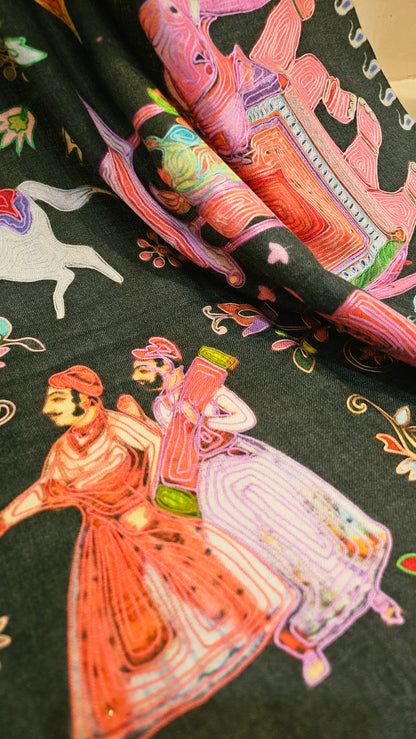 Reelkar embroidered:Pashmina