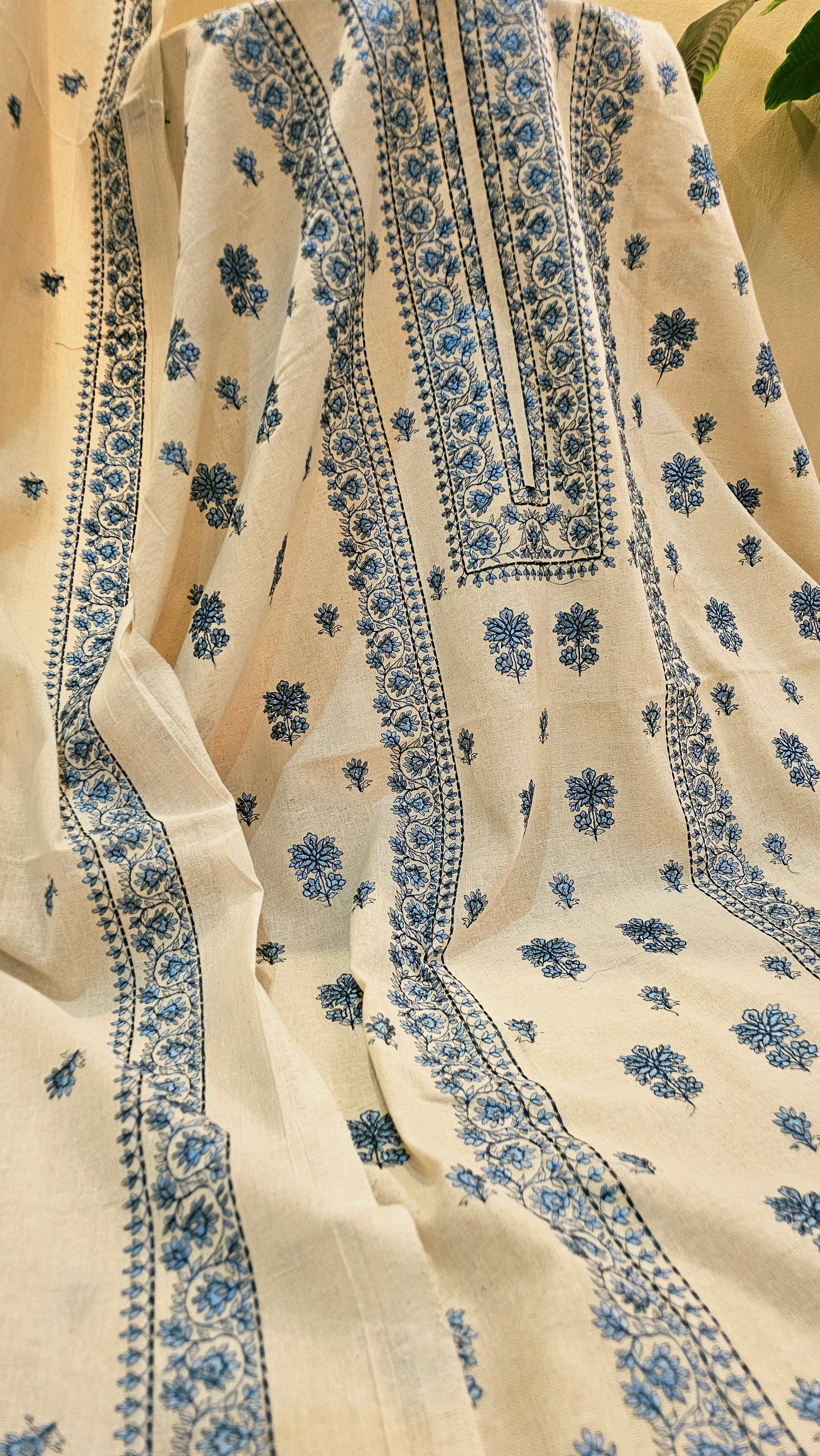 Embroidered three piece: Karandi khaddar