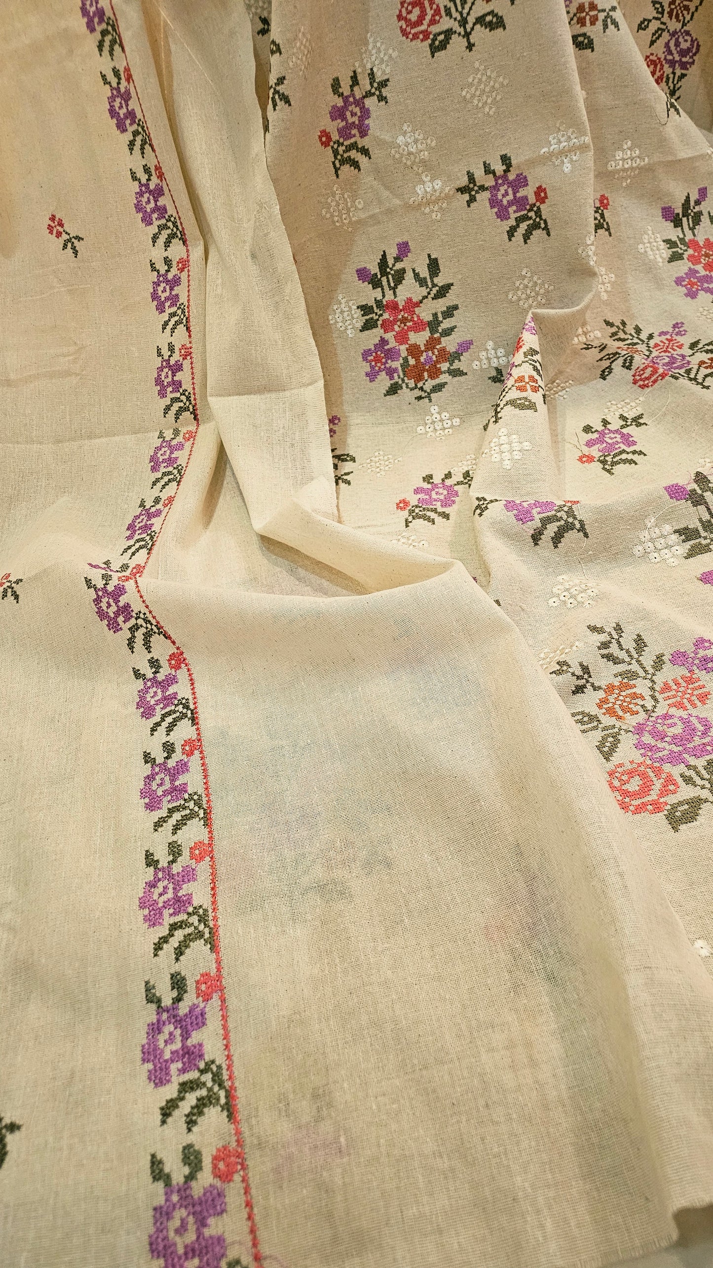Embroidered three piece: Karandi khaddar