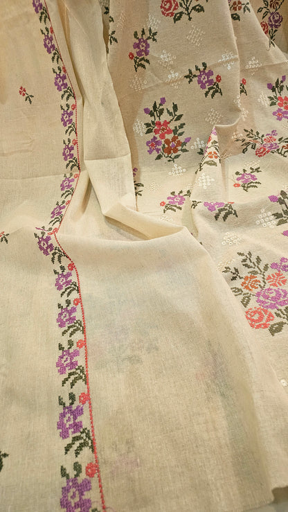 Embroidered three piece: Karandi khaddar