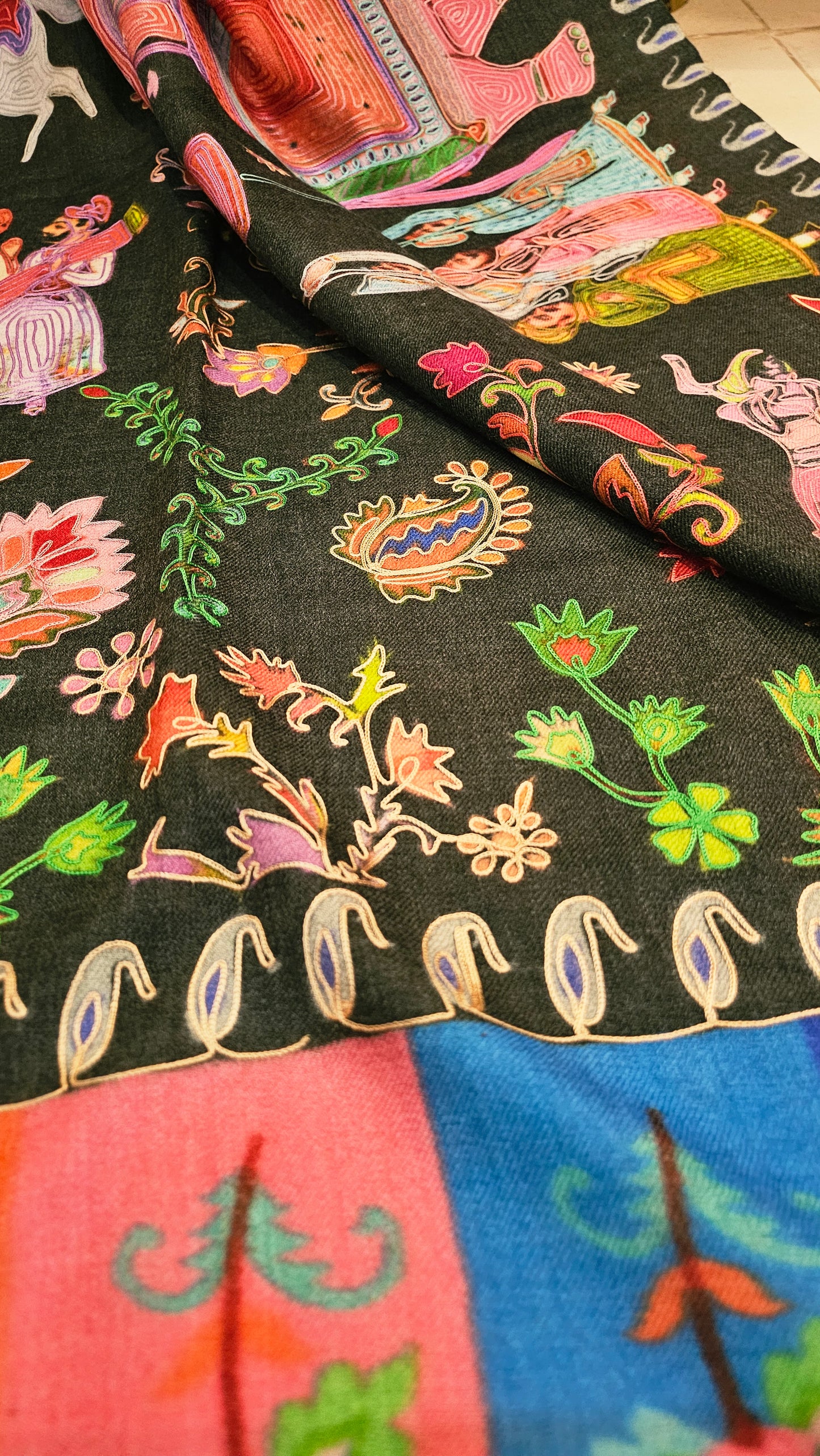 Reelkar embroidered:Pashmina