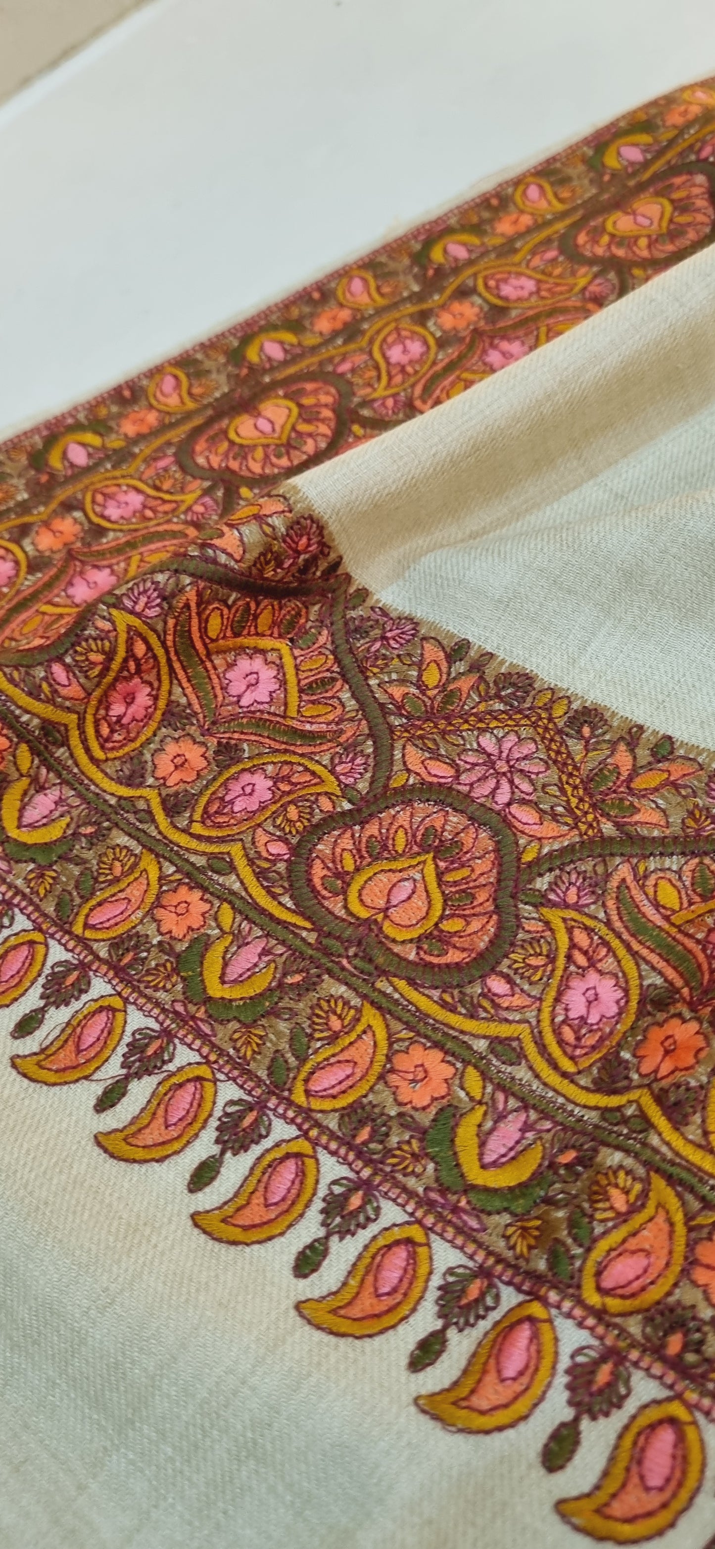 Papermachi embroidered pashmina