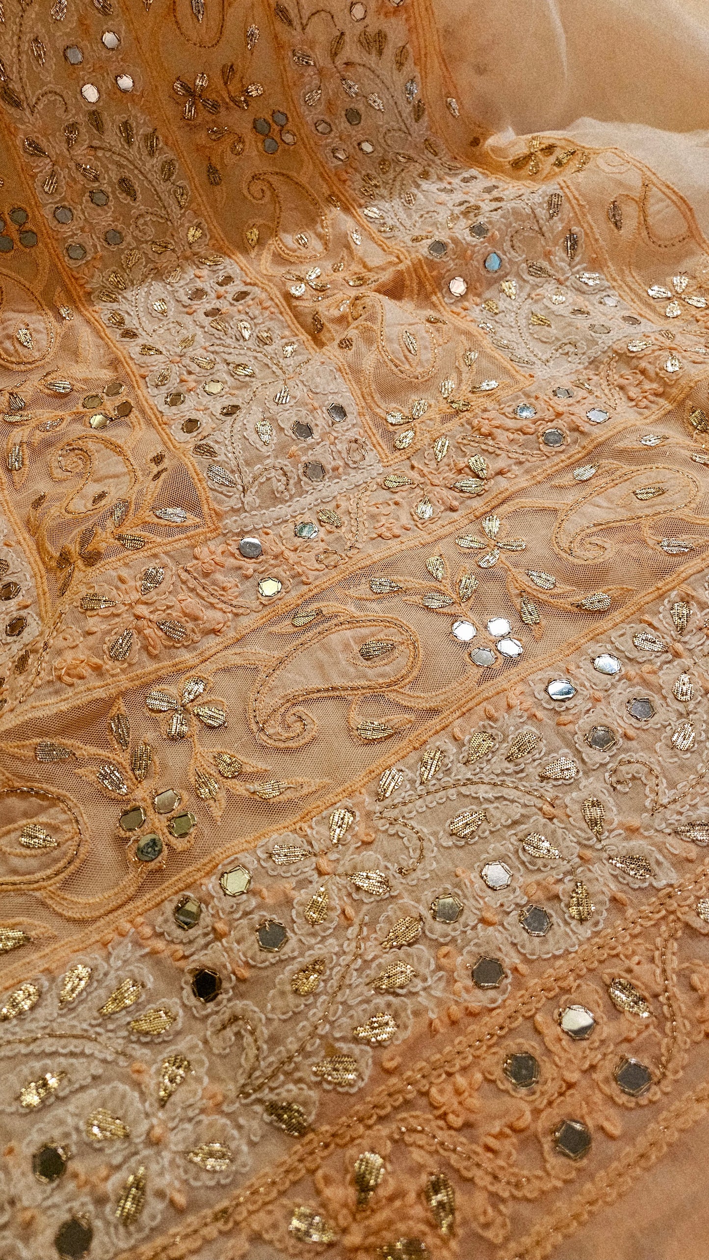 Chikankari shirt with gota and mirror work