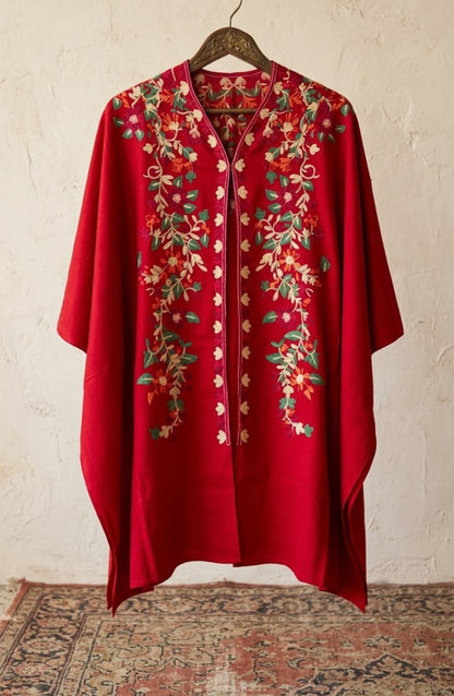 Embroidered cape shawl: Pashmina