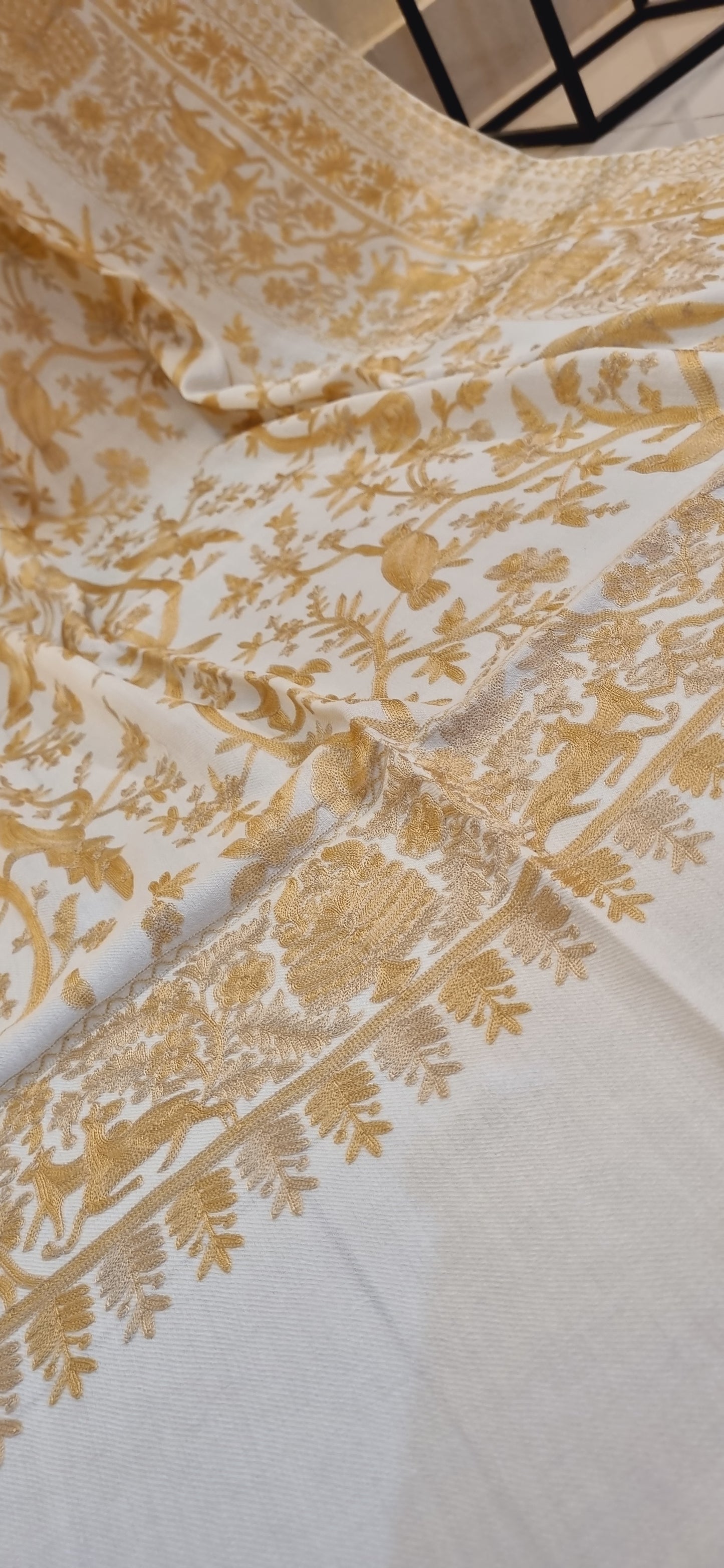 Birdie embroidered pashmina shawl