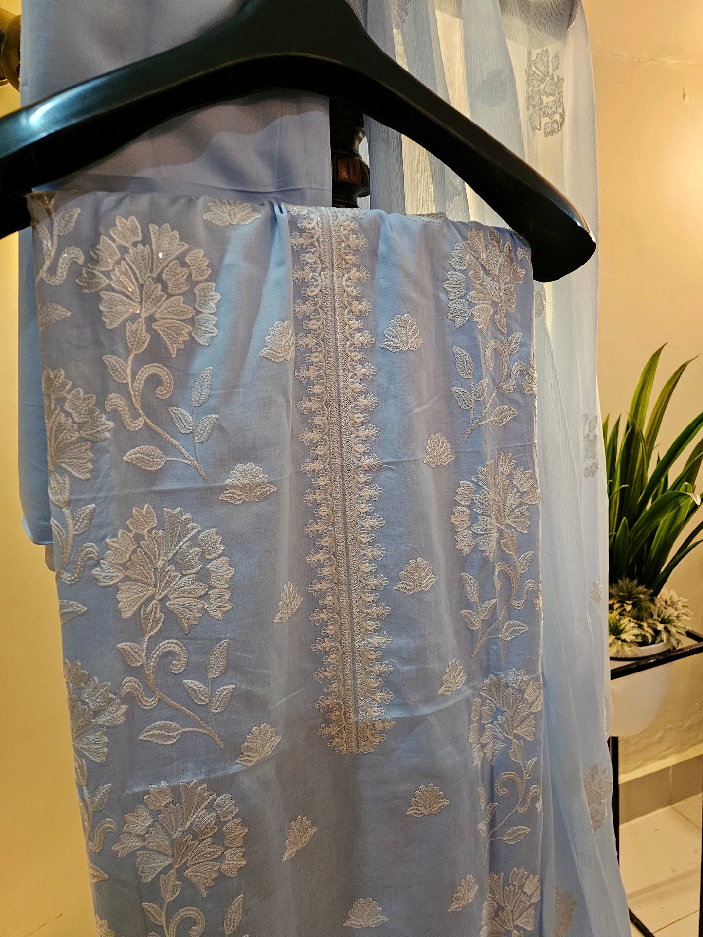 Lawn embroidered three piece