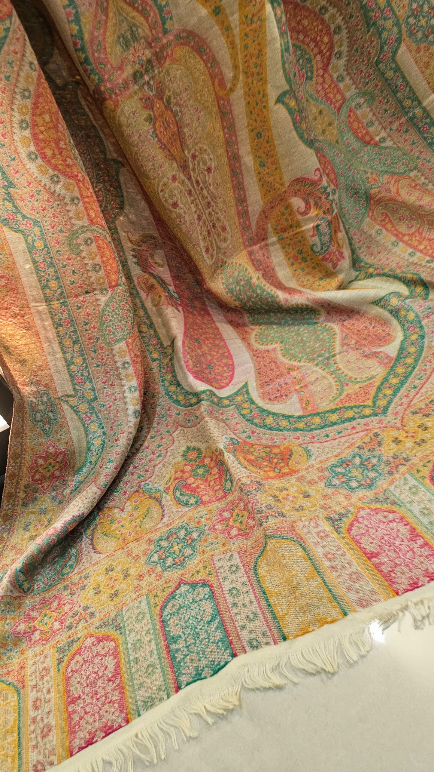 Reversible gandhara moonlight kaani: Pashmina