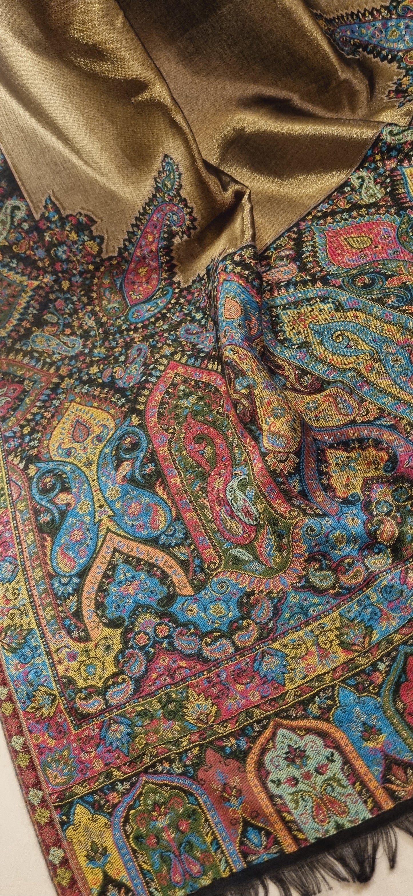 Moonlight gandhara kaani pashmina reversible shawl